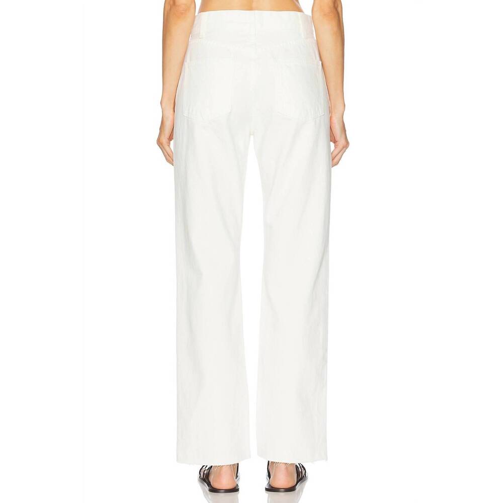 NEW NILI LOTAN calla high-rise slim straight leg ankle jeans in cream - Picture 3 of 7